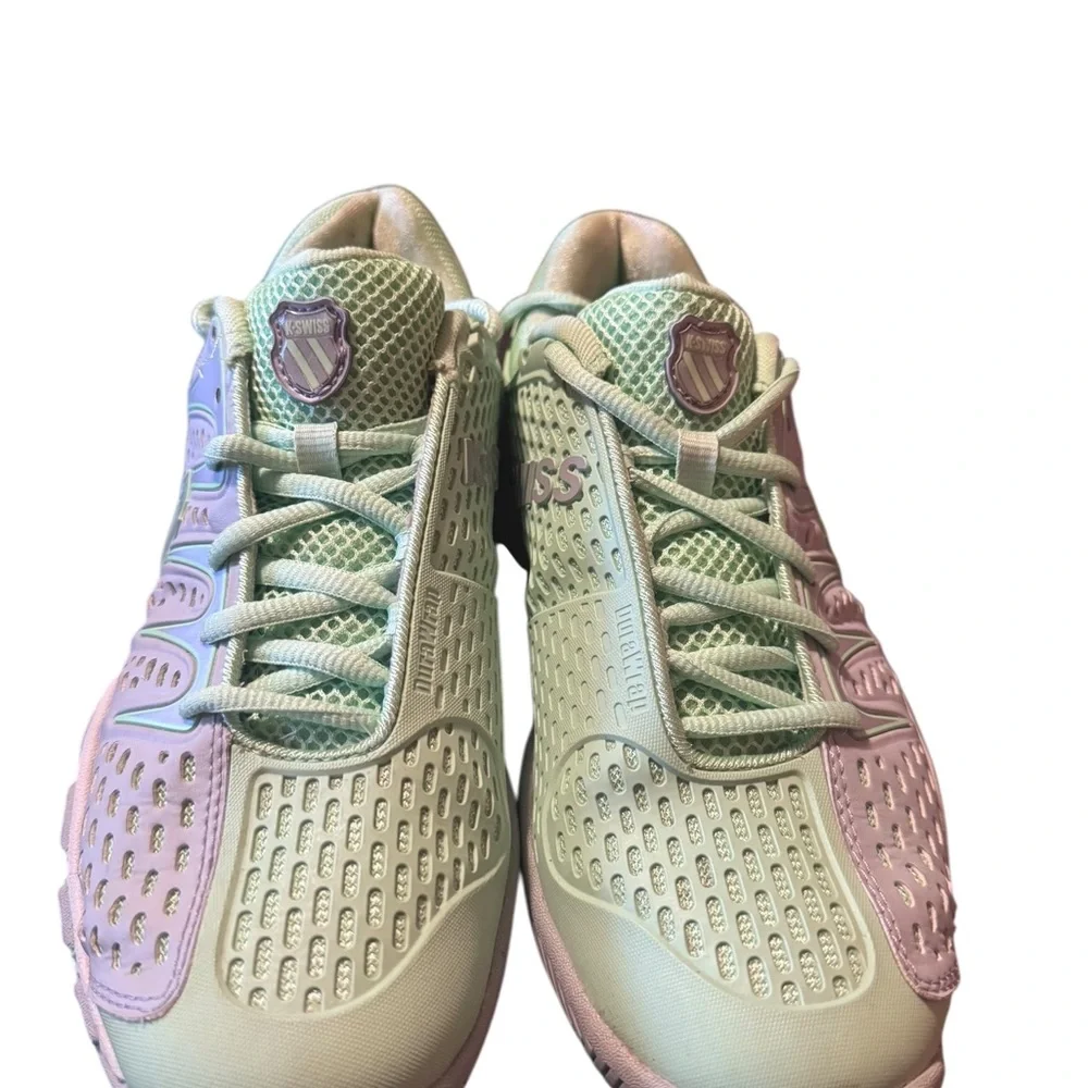K-Swiss Women’s Court Shoes Green Grey Non Marking Indoor SZ 9 - Picture 3 of 16